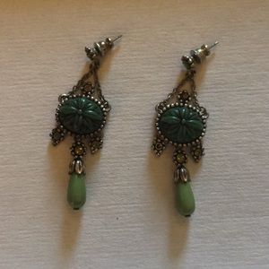 Green Flower 80s/90s Earrings! 🌸